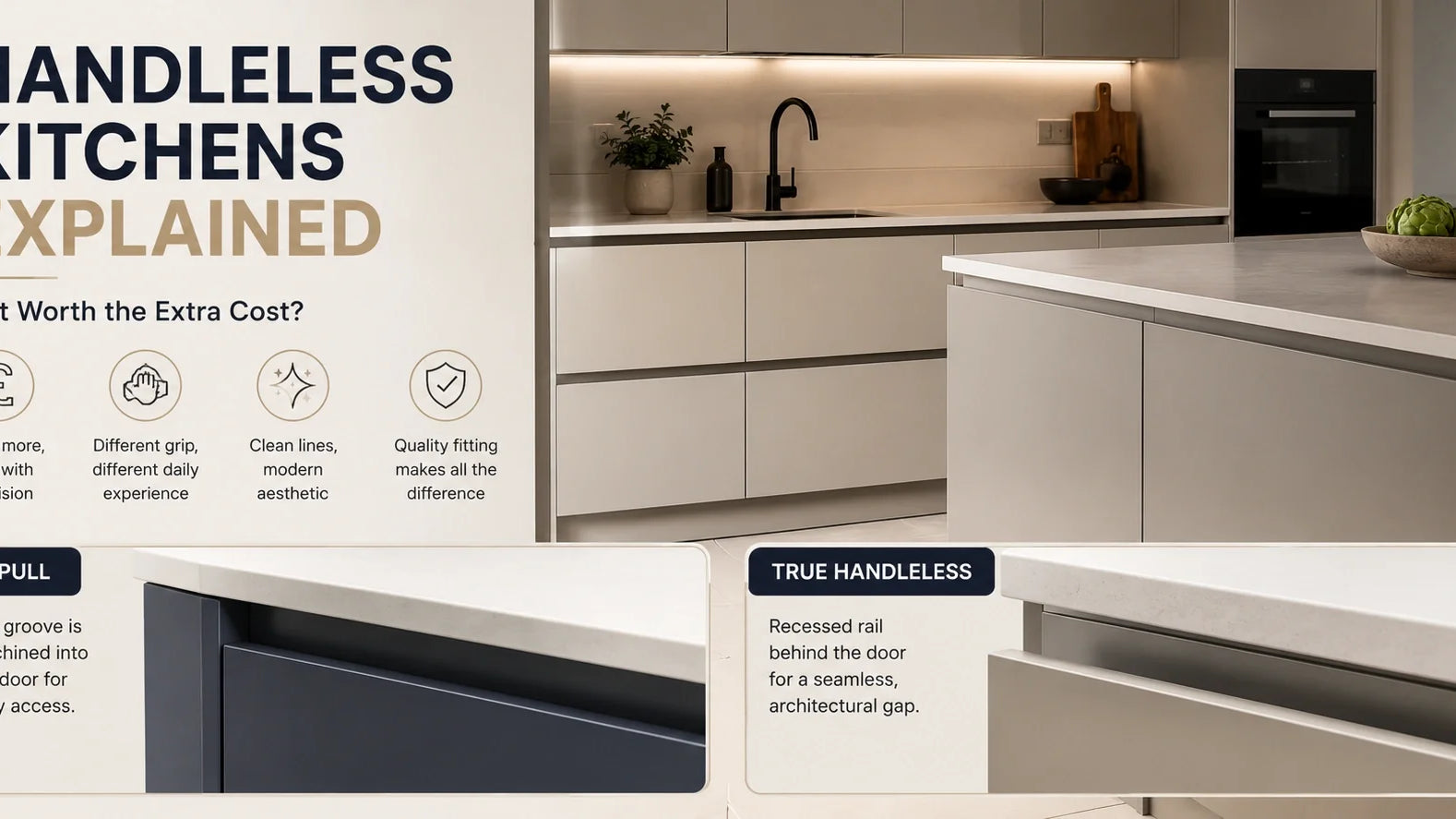 Handleless Kitchens Explained: Is It Worth the Extra Cost | Aspin Collins