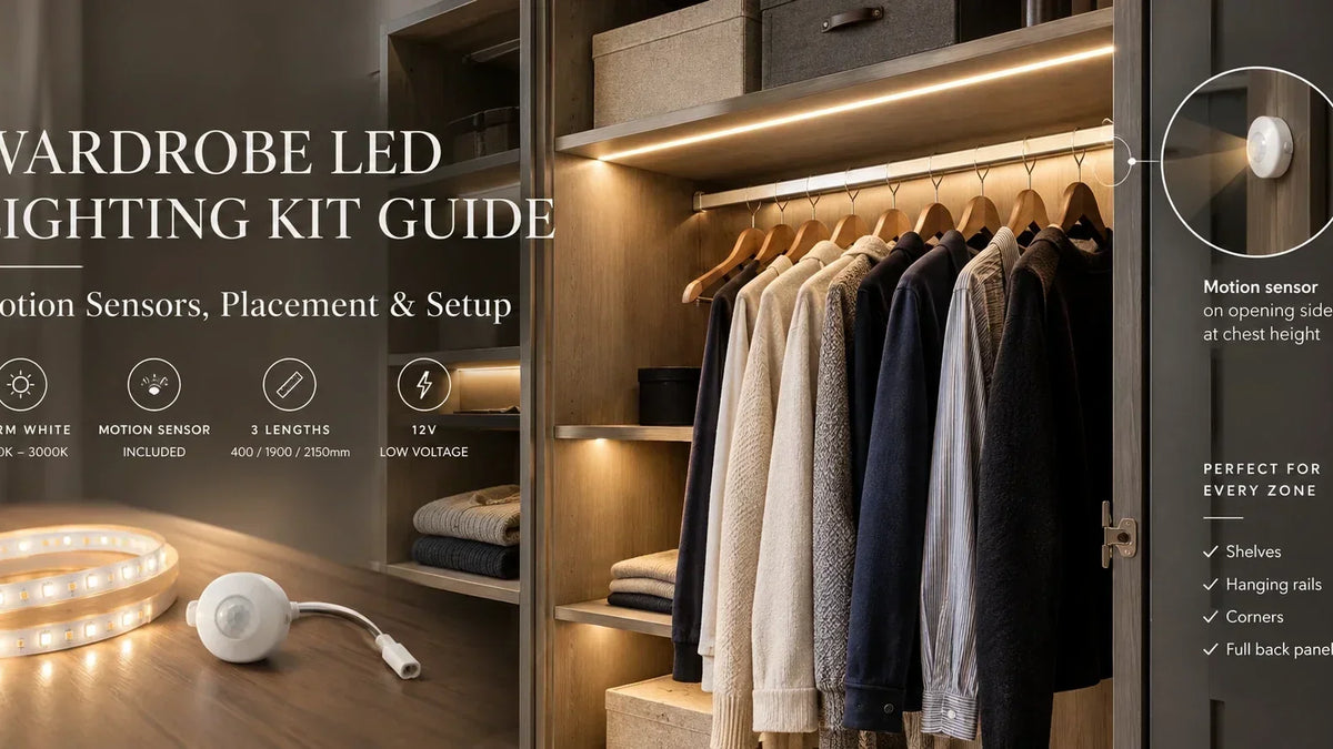 Wardrobe LED Lighting Kit Guide: Motion Sensors, Placement & Setup | Aspin Collins