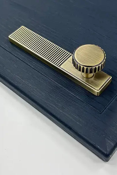 Lined Knob & Backplate Handle – Eton | Antique Brass / Anthracite / Gold | Aspin Collins