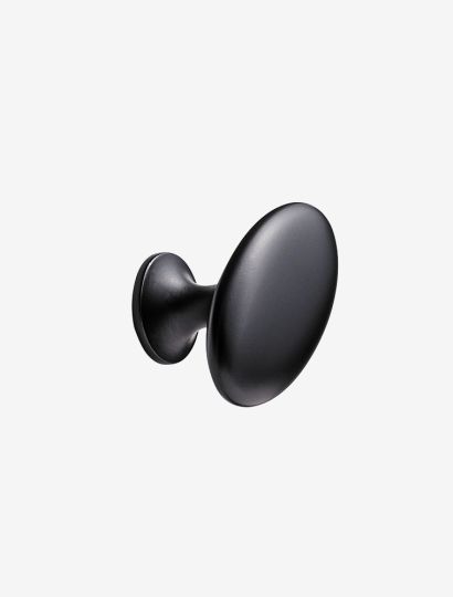 Oval Simple - Egg Shaped Cabinet Knob | Inox Look or Matt Black | Aspin Collins