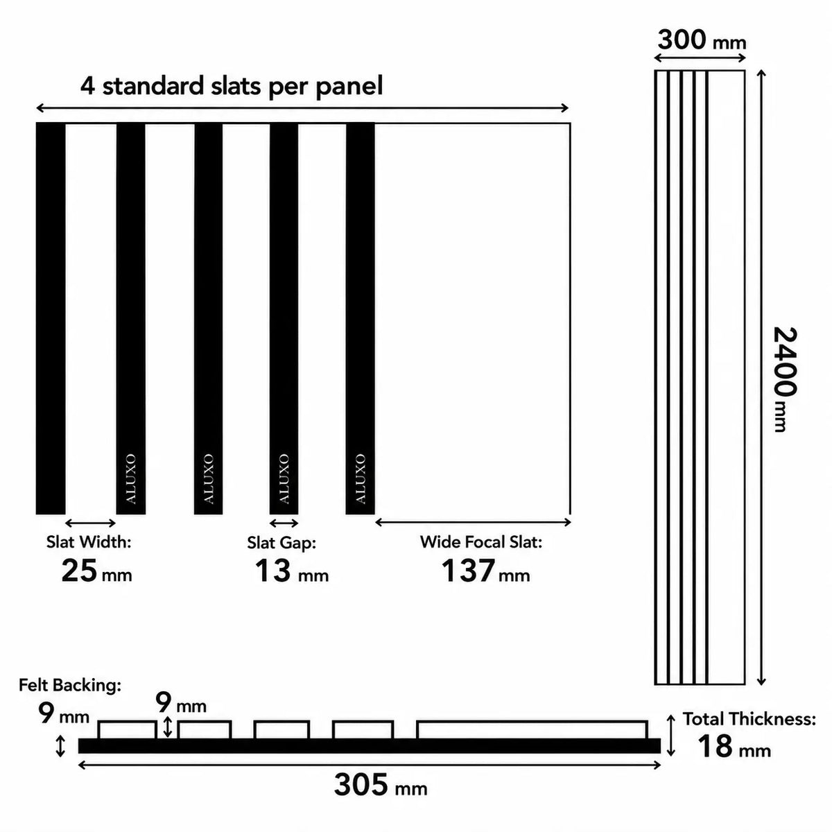 Aslund - Wide Random Rhythmic Slat Wall Panels (Set of 2) | Aspin Collins