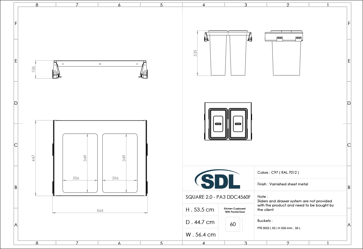 Dragon Pull Out Wastebin – Sleek, Durable - Space-Saving Kitchen Solution | Aspin Collins