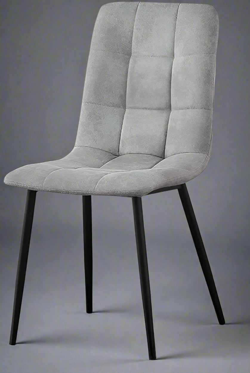 Set of 4 Faux Suede Dining Chairs – Black, Anthracite, Light Grey, | Aspin Collins