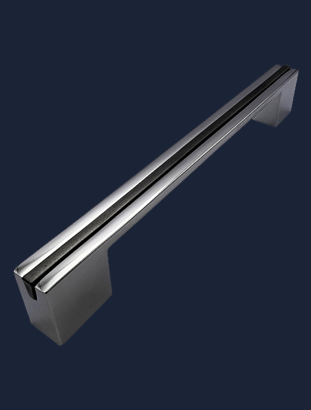 Kitchen D Shaped Handle – Solaris | Chrome/Black | Aspin Collins