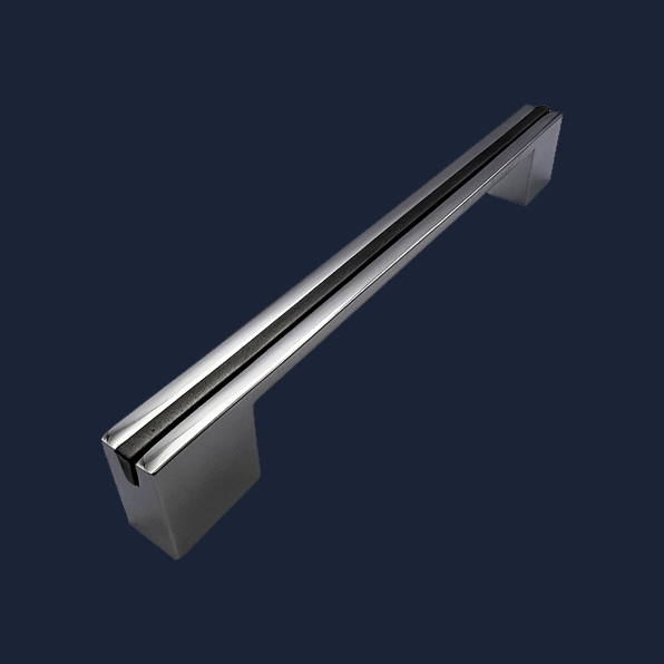 Kitchen D Shaped Handle – Solaris | Chrome/Black | Aspin Collins