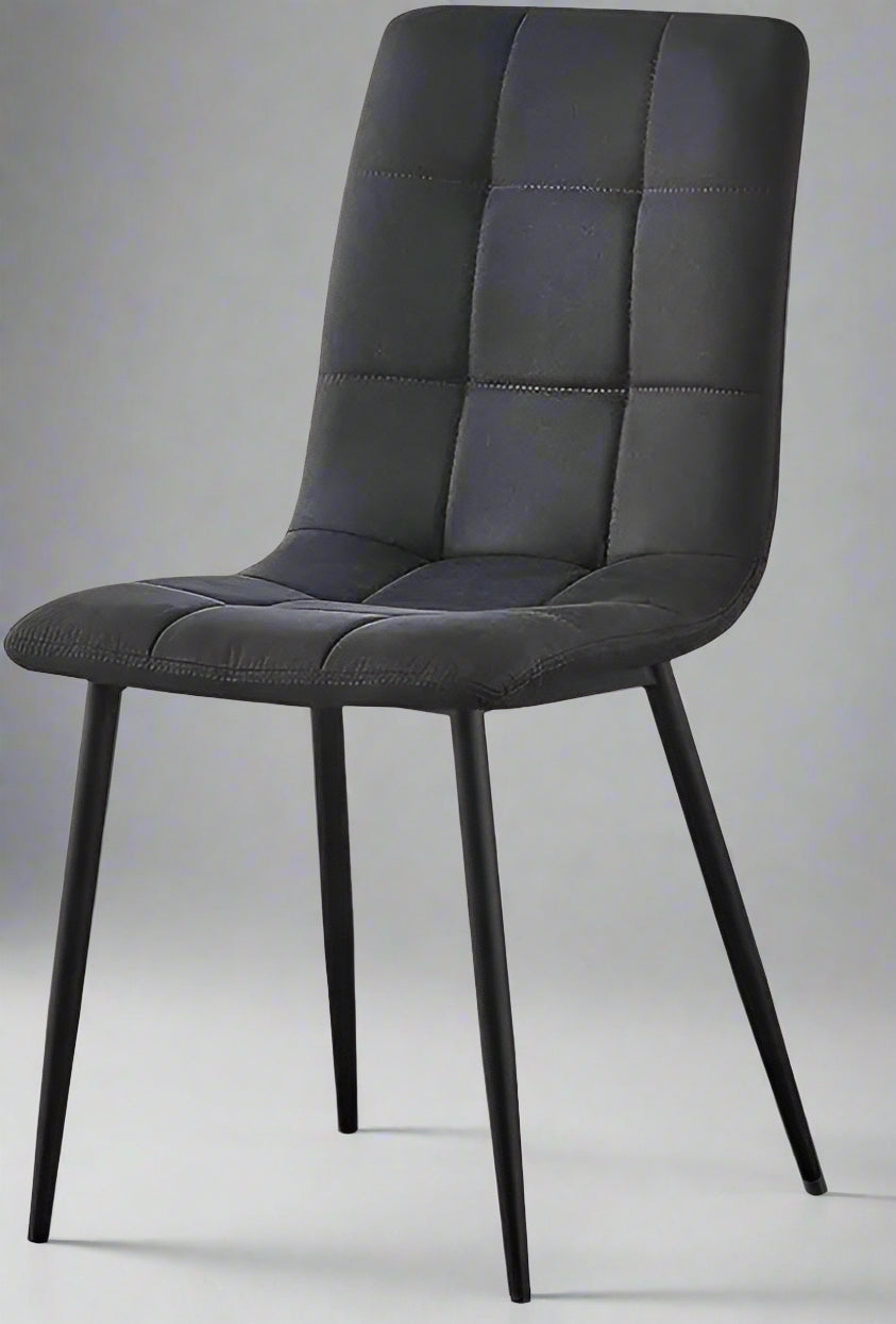 Set of 4 Faux Suede Dining Chairs – Black, Anthracite, Light Grey, | Aspin Collins