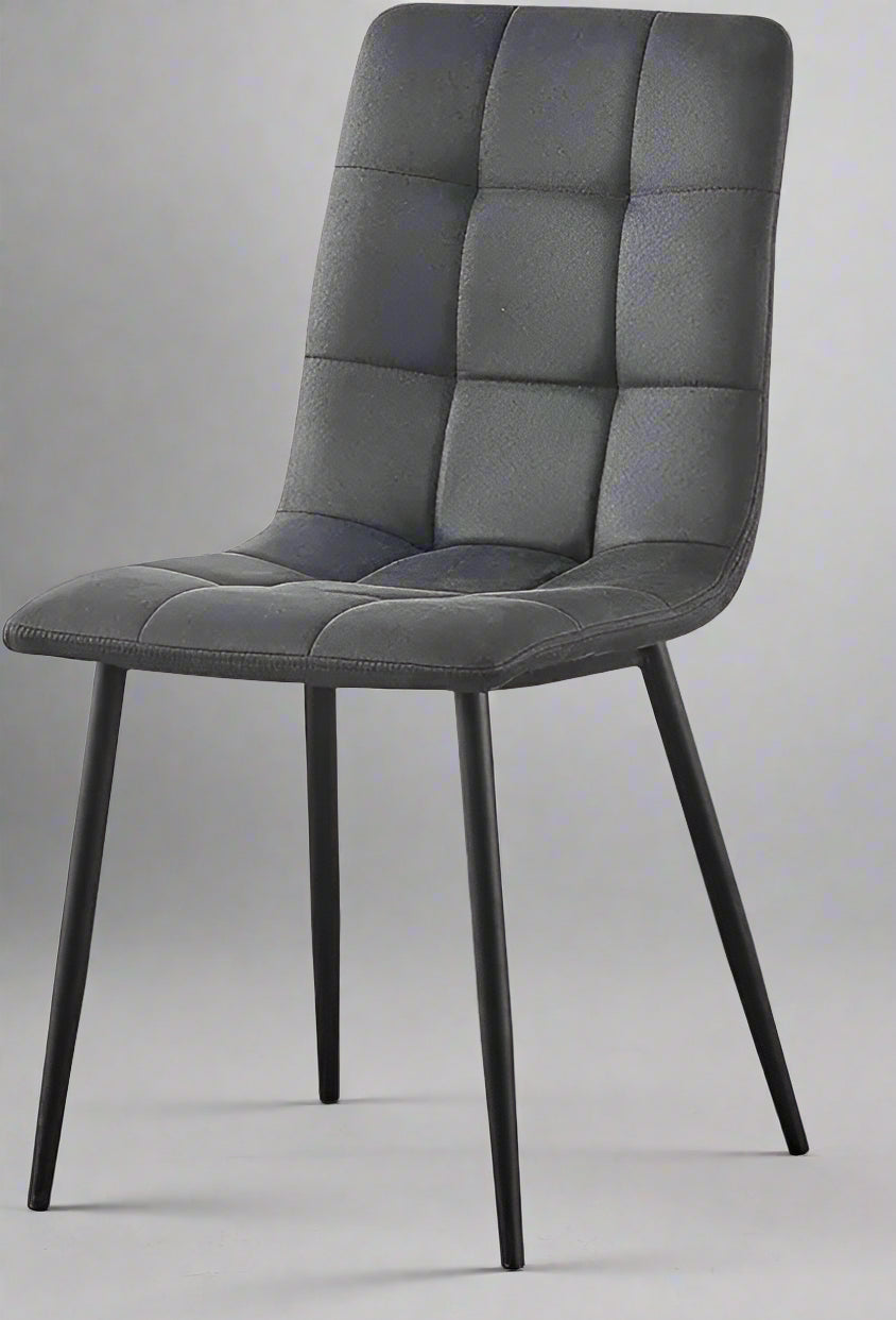 Set of 4 Faux Suede Dining Chairs – Black, Anthracite, Light Grey, | Aspin Collins