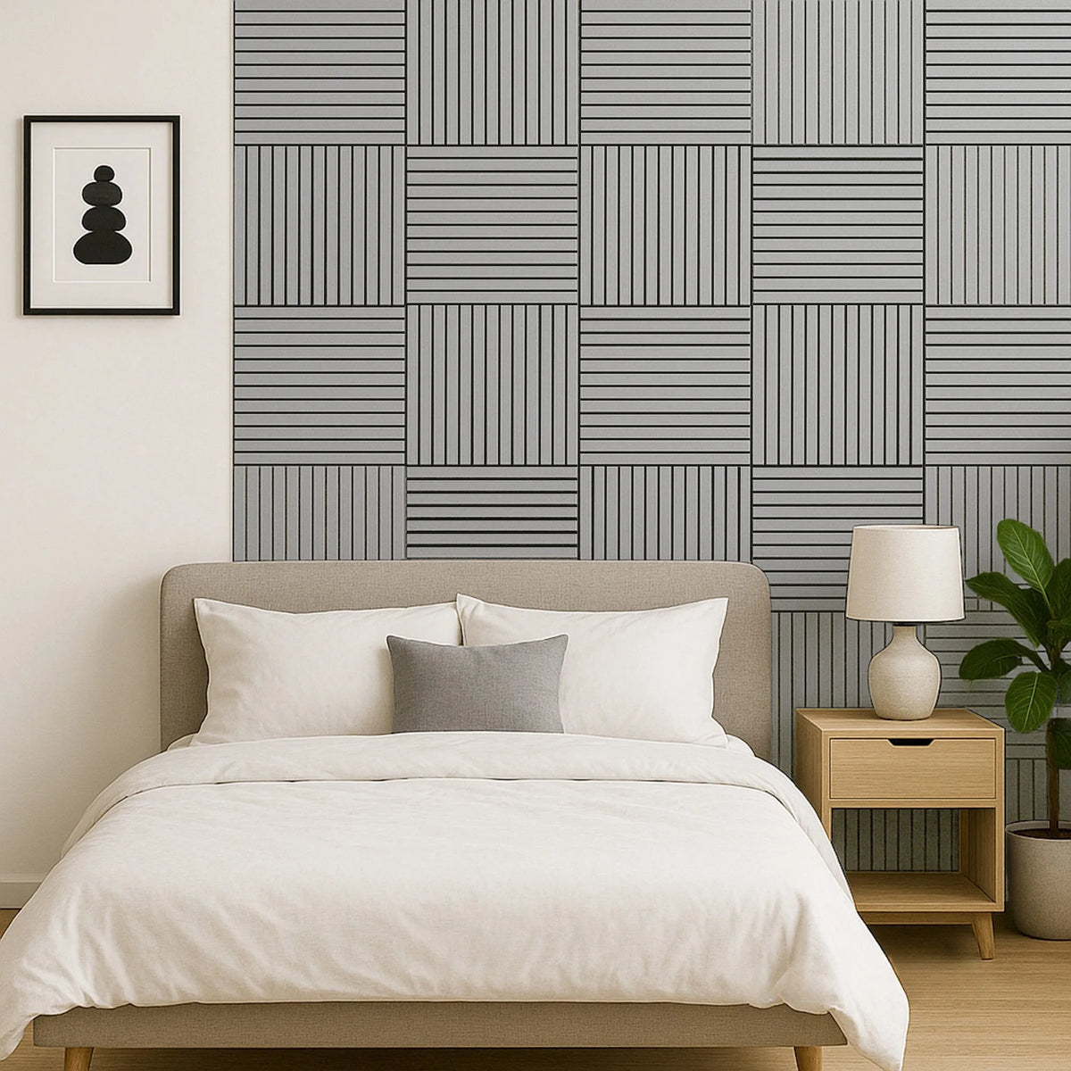 Briksdal - Square Acoustic Slat Wall Panels (Set of 4) | Aspin Collins