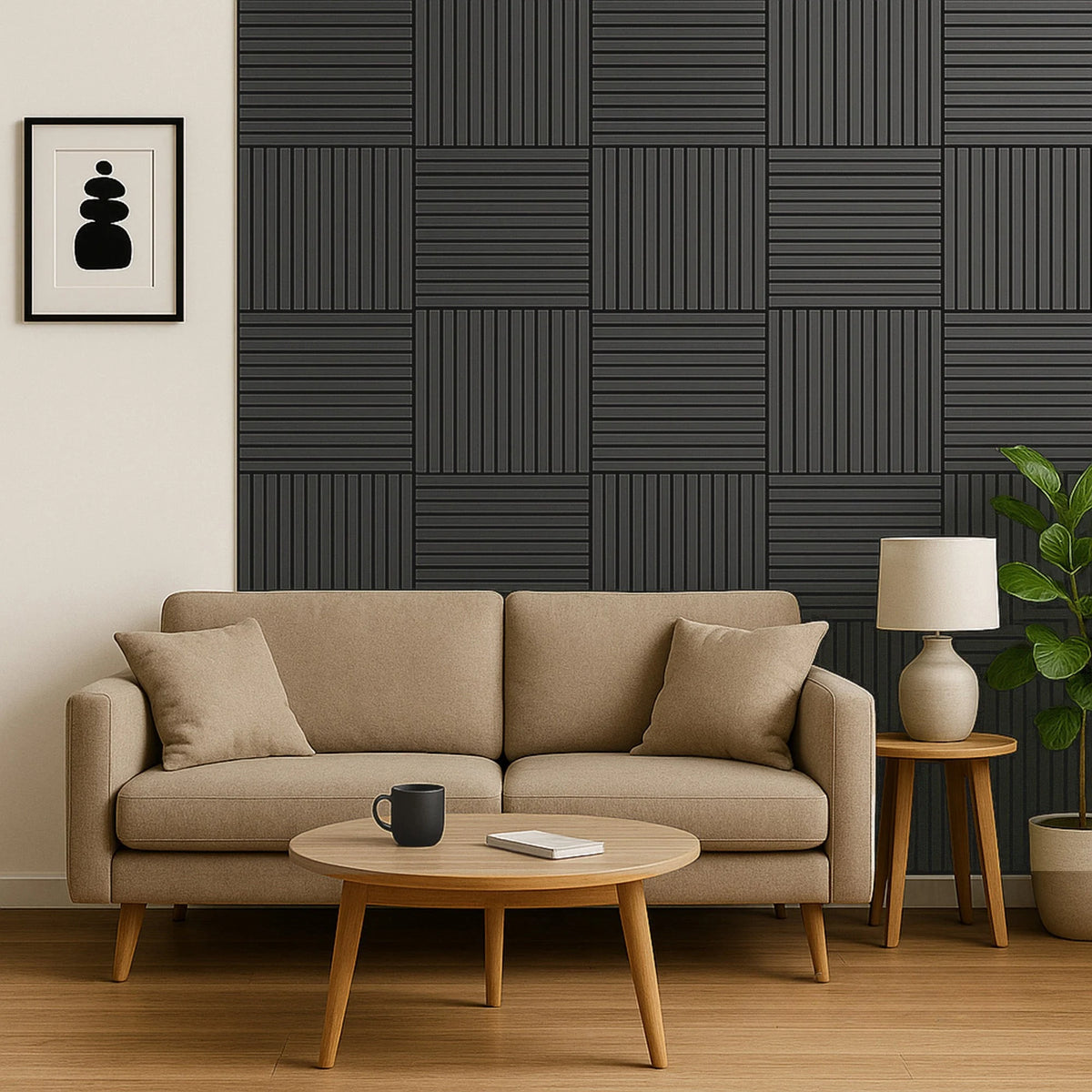 Briksdal - Square Acoustic Slat Wall Panels (Set of 4) | Aspin Collins
