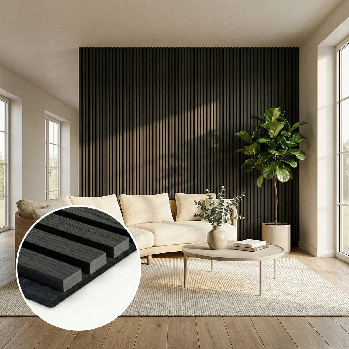 Askeholm - Three-Sided Acoustic Wood Veneer Wall Panels (Set Of 2) | Aspin Collins