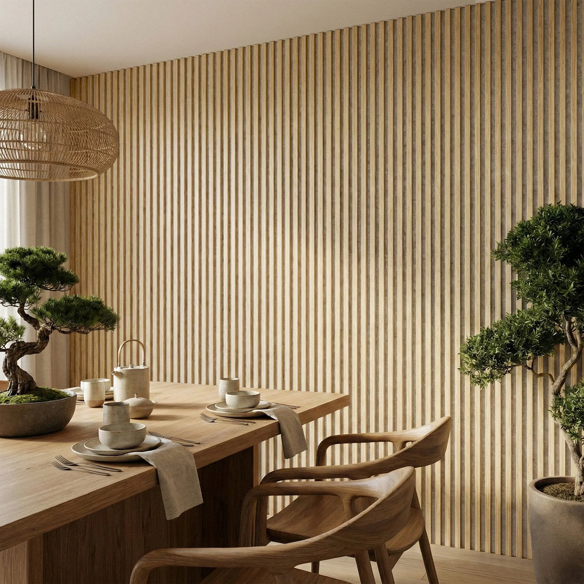 Askeholm - Three-Sided Acoustic Wood Veneer Wall Panels (Set Of 2) | Aspin Collins