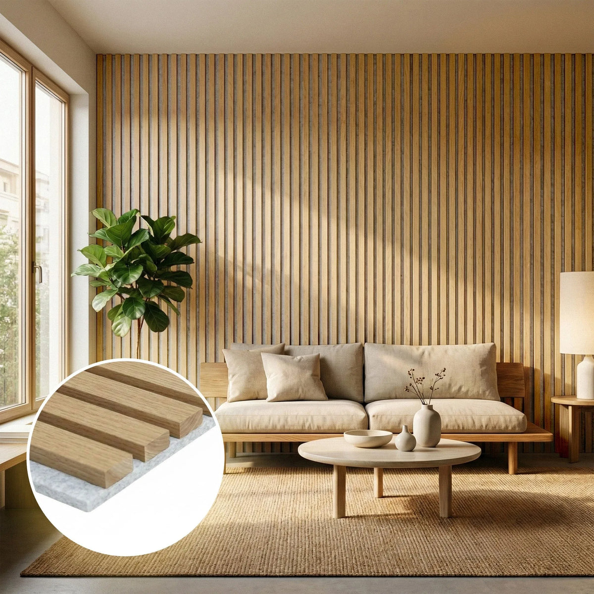 Askeholm - Three-Sided Acoustic Wood Veneer Wall Panels (Set Of 2) | Aspin Collins