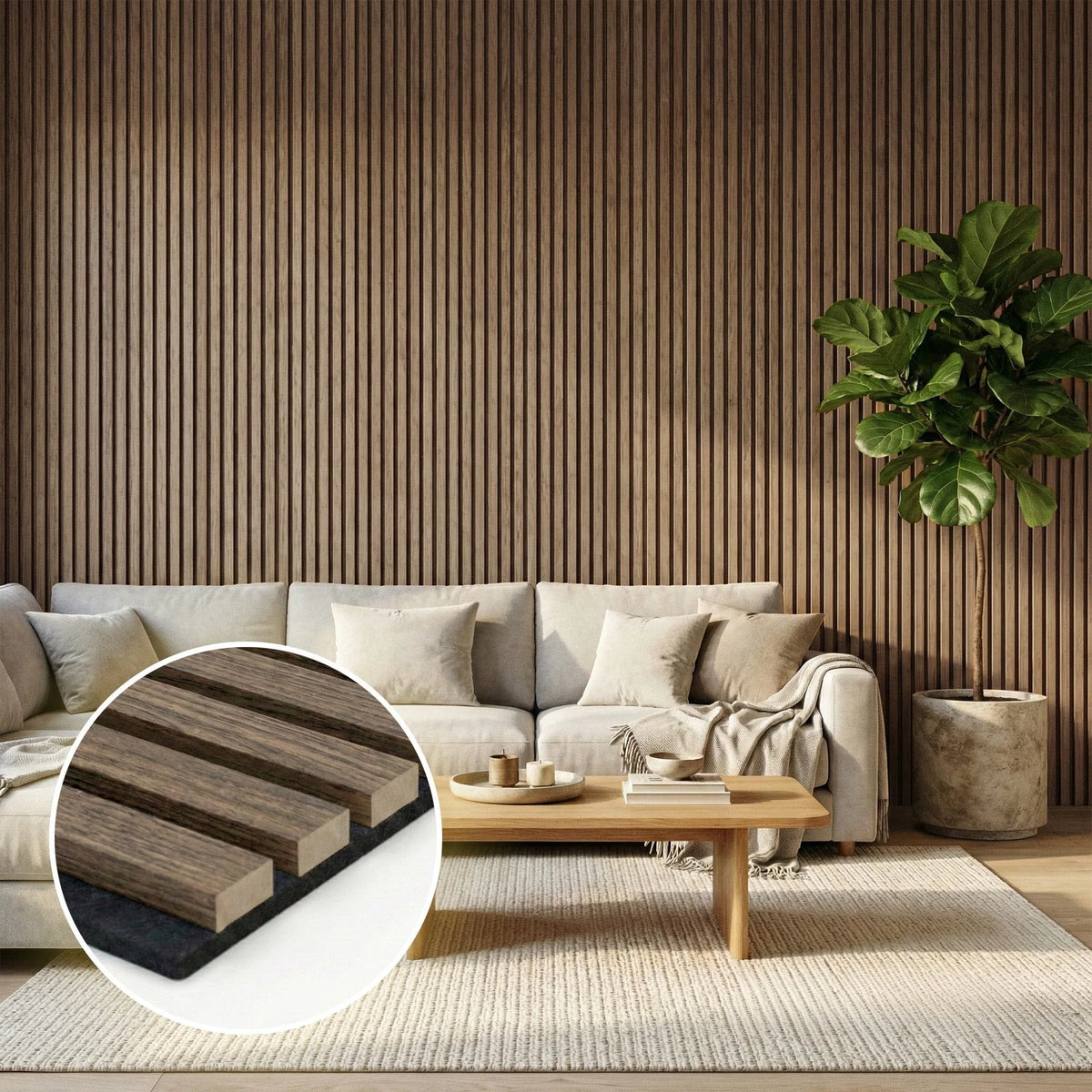 Askeholm - Three-Sided Acoustic Wood Veneer Wall Panels (Set Of 2) | Aspin Collins