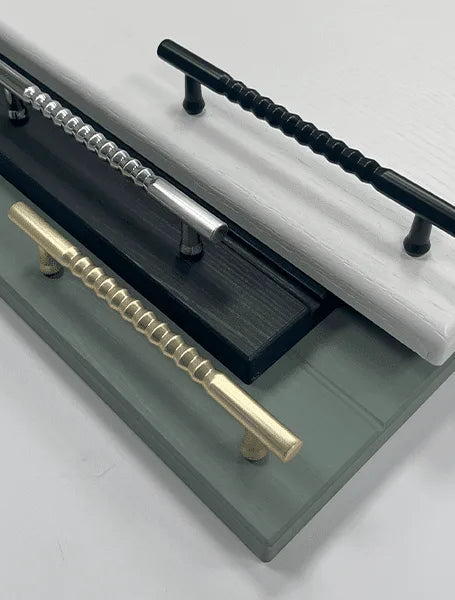 Kelmscott Spiral-Ribbed Bar Handle | Black, Brushed Brass & Brushed Nickel | Aspin Collins