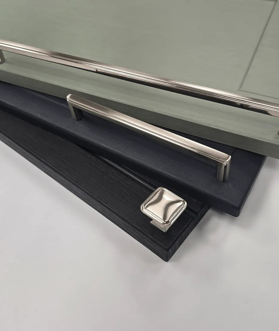 Thornbury Slim D-Handle with Matching Knob | Brushed Nikel | Aspin Collins
