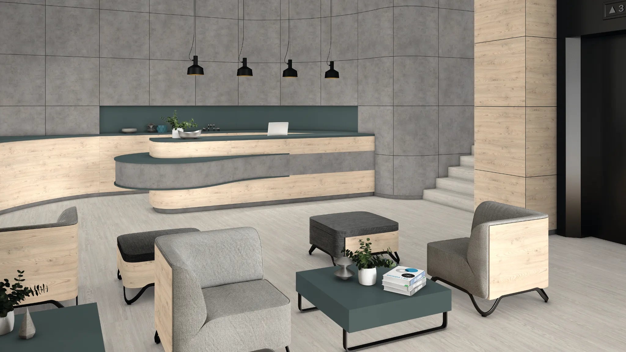 Light Grey Chicago Concrete Postformed Worktop | Aspin Collins