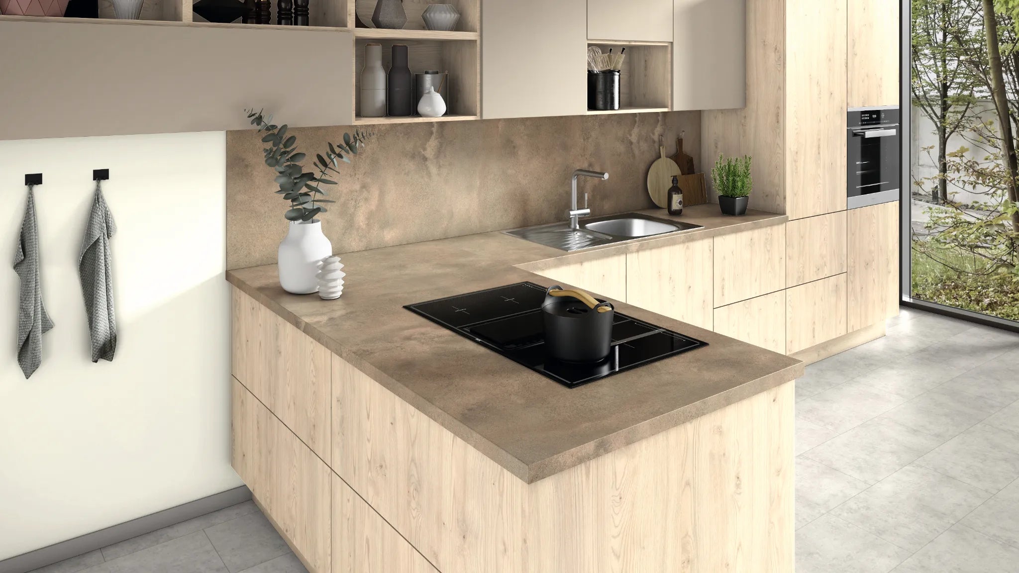 Sand Beige Titanite Egger Postformed Worktop | Aspin Collins