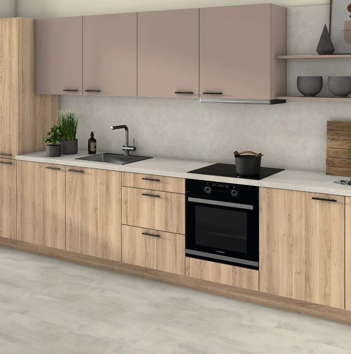 White Sparkle Grain Postformed Worktop | Aspin Collins