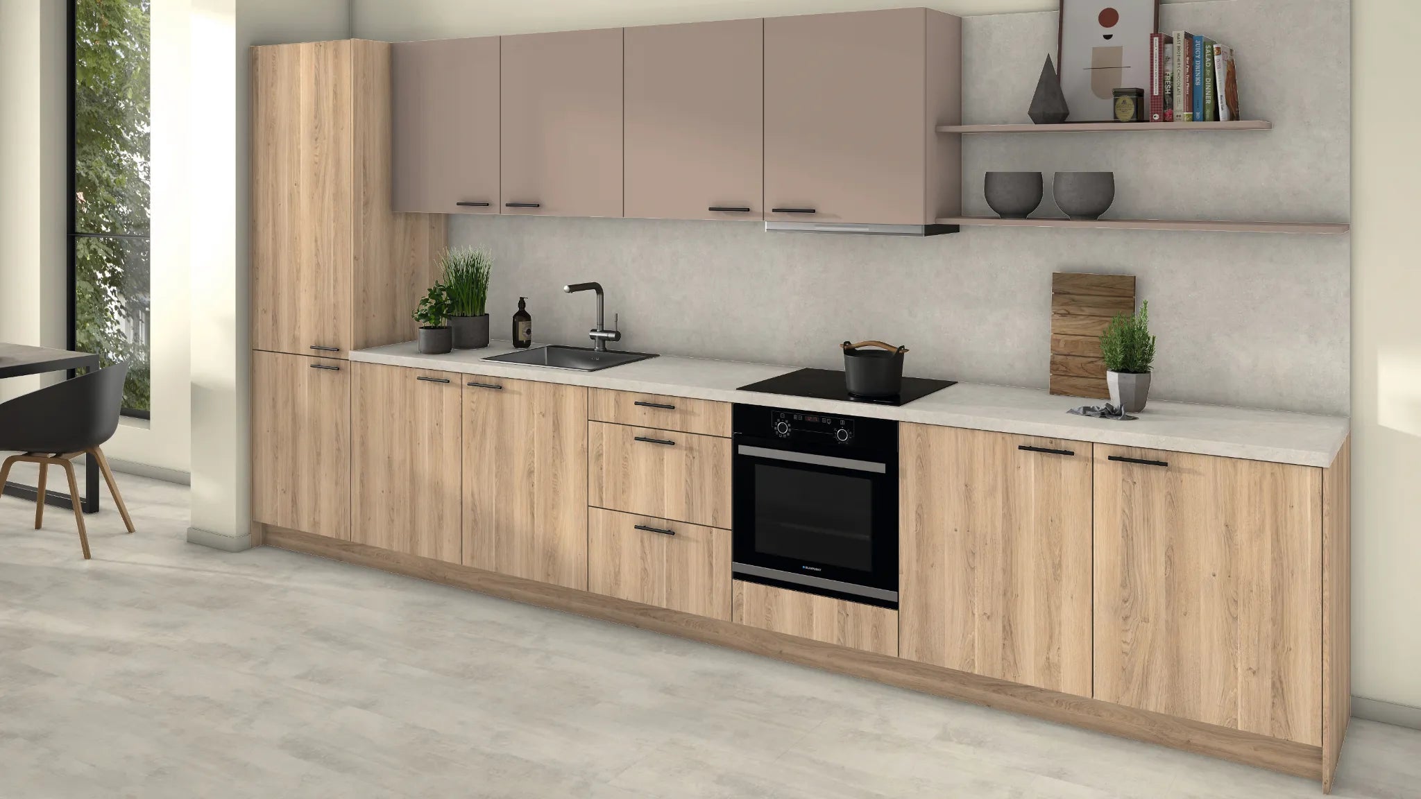 White Sparkle Grain Postformed Worktop | Aspin Collins