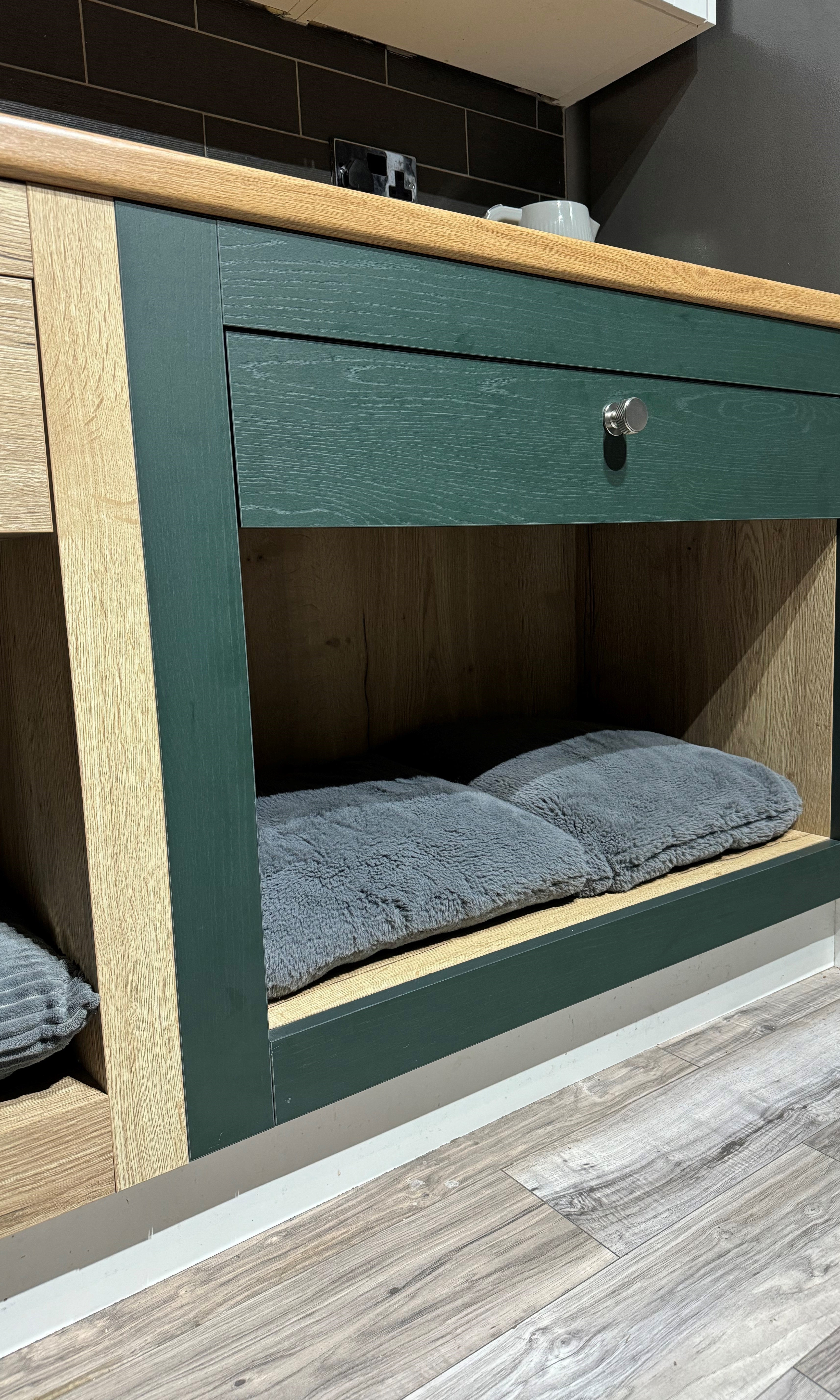 Integrated Kitchen Cabinet Dog Bed | DIY Flat Pack | Bespoke Look for Less | Aspin Collins