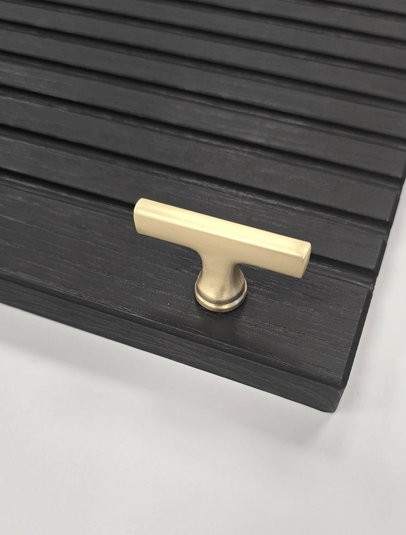 Alderley Slim T-Bar Handle with Matching Knob | Brass | Aspin Collins