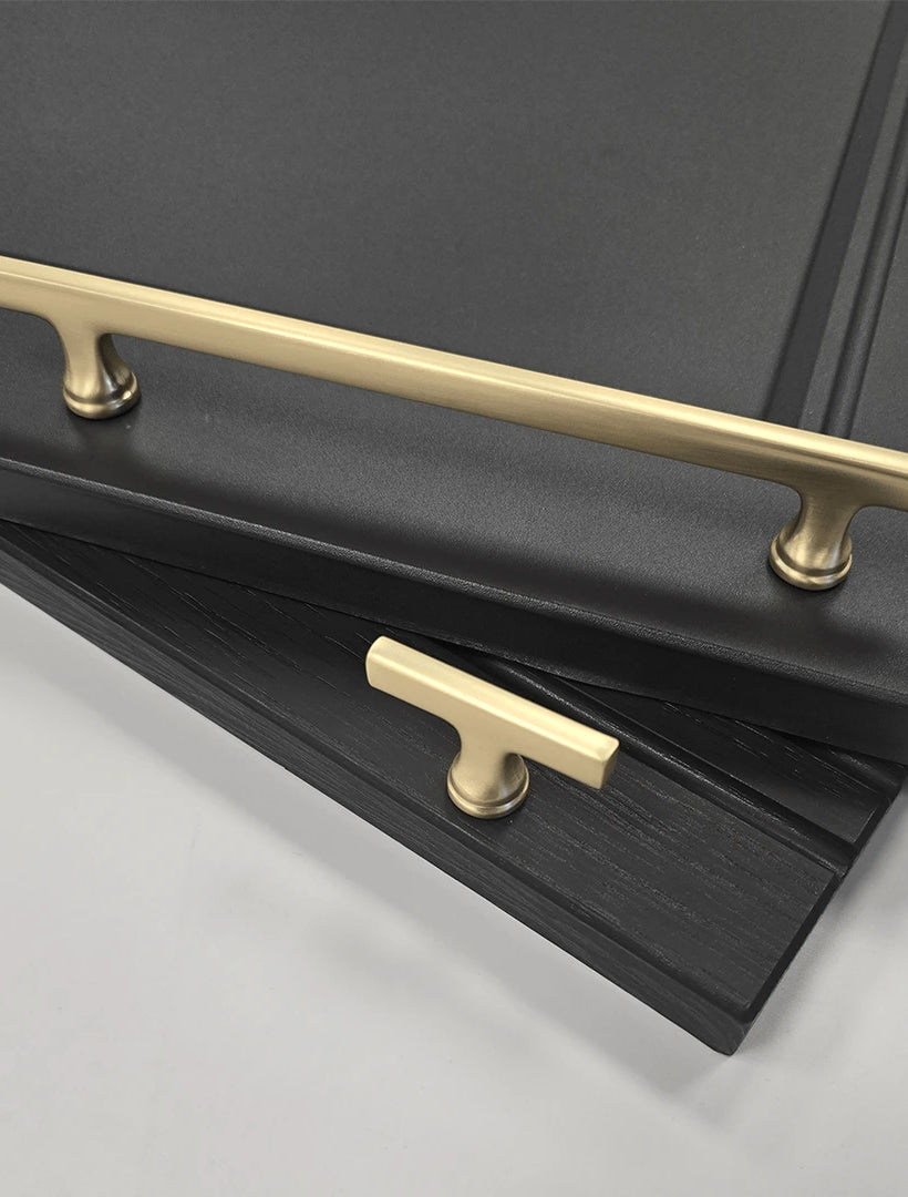 Alderley Slim T-Bar Handle with Matching Knob | Brass | Aspin Collins