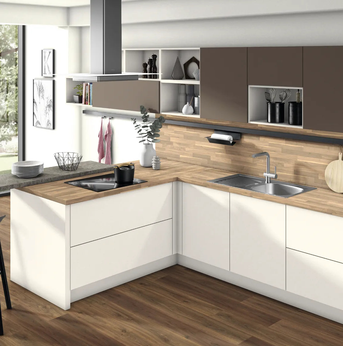 Walnut Butcherblock Egger Postformed Worktop | Aspin Collins