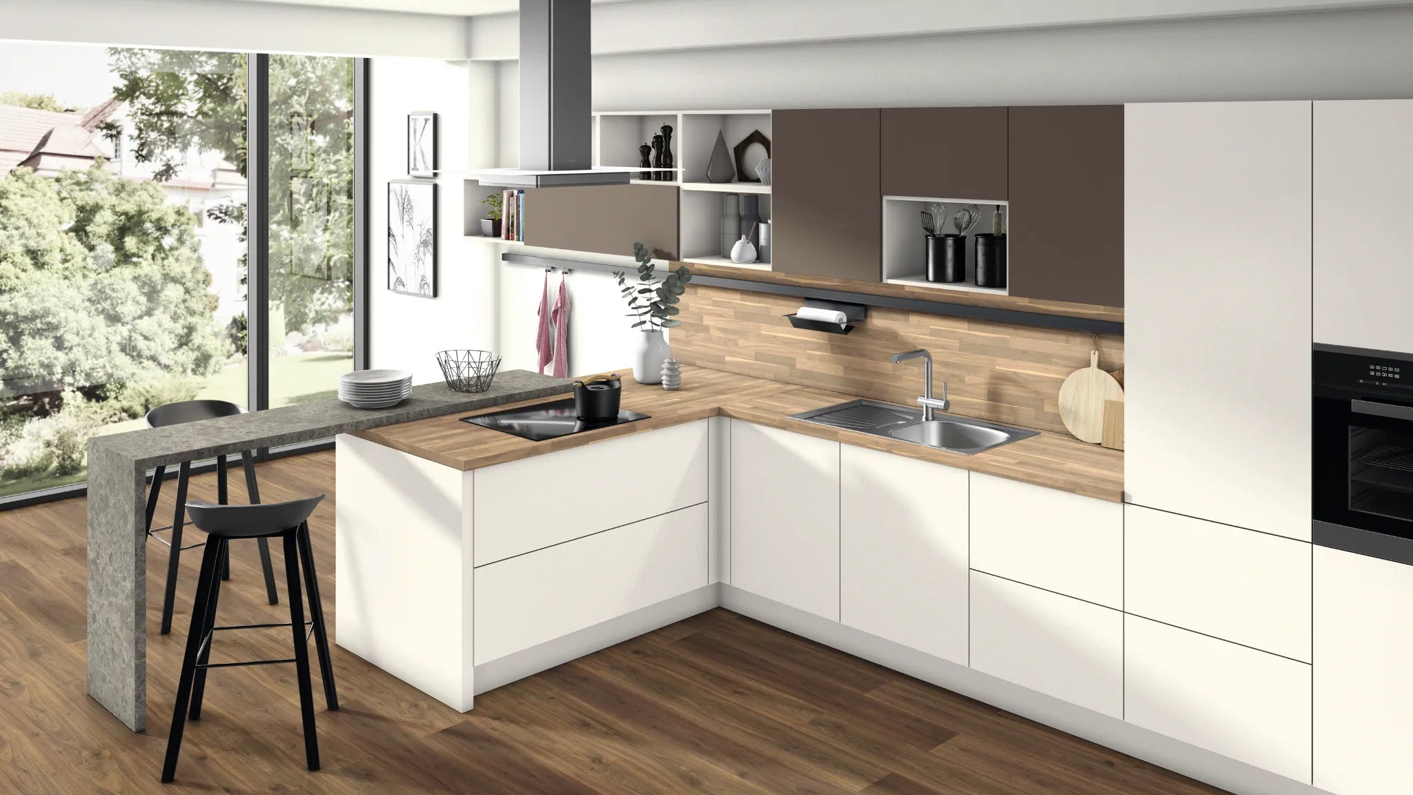 Walnut Butcherblock Egger Postformed Worktop | Aspin Collins