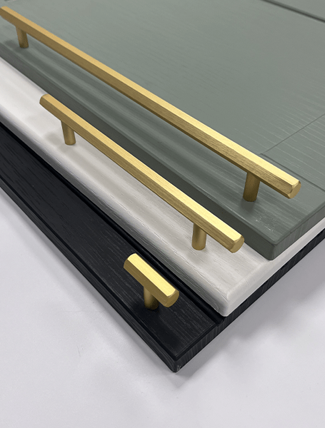 Hex Style T Bar Handle & Knob | Eldente | Cabinet Pull Black & Gold | Aspin Collins