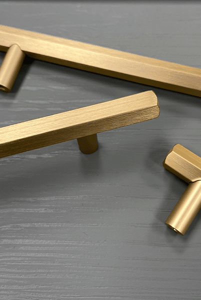 Hex Style T Bar Handle & Knob | Eldente | Cabinet Pull Black & Gold | Aspin Collins