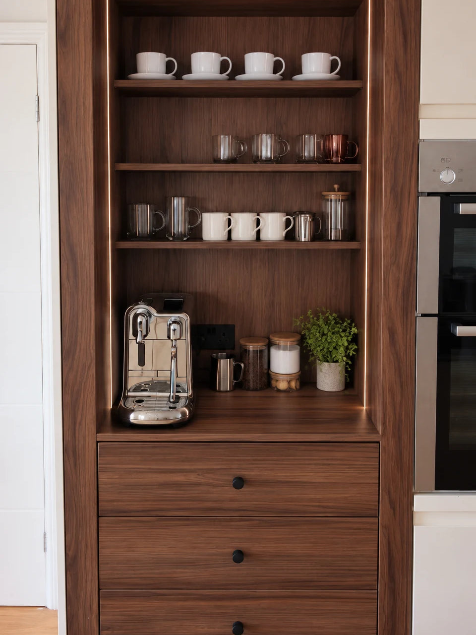 The Portofino Coffee Bar | Slide-In Coffee Station for Larder Cabinets | Aspin Collins
