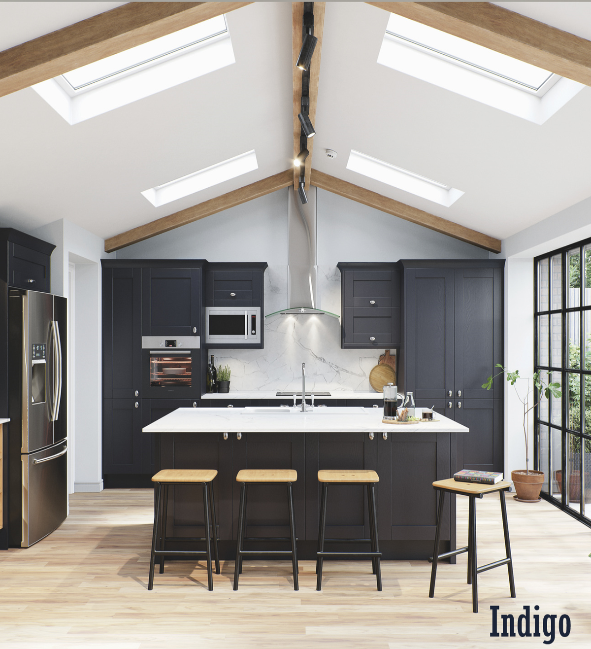 Shaker Kitchen Door - Chantilly Range - Indigo - Aspin Collins