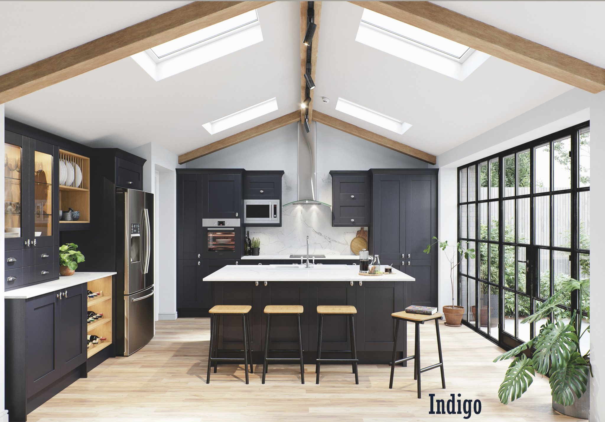 Shaker Kitchen Door - Chantilly Range - Indigo - Aspin Collins