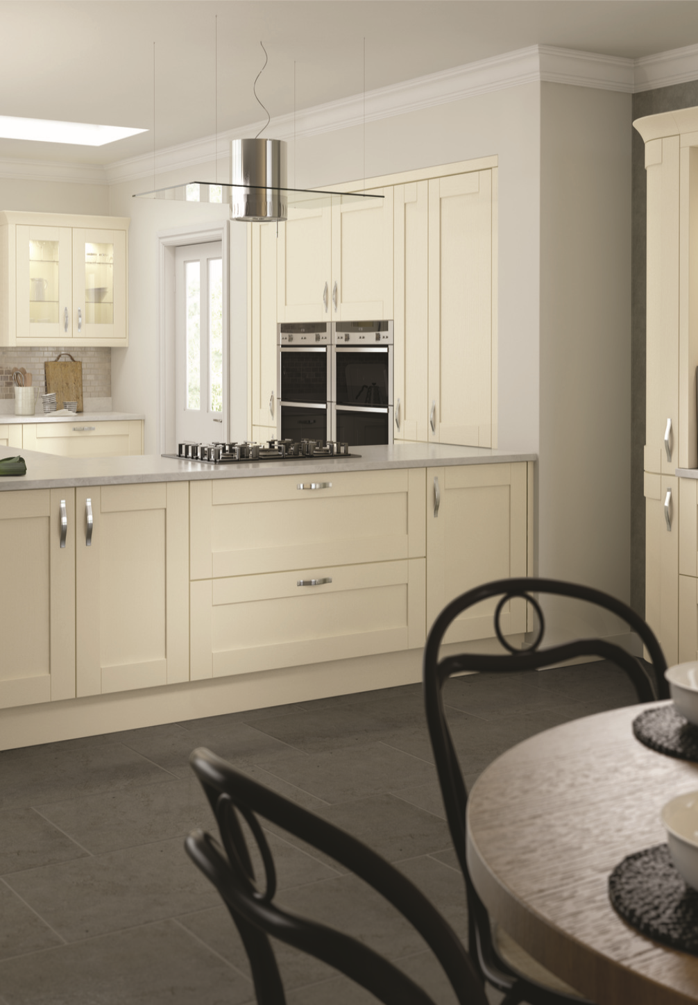 Ivory | Wide Frame Solid Wood Shaker Kitchen Door | Aspin Collins