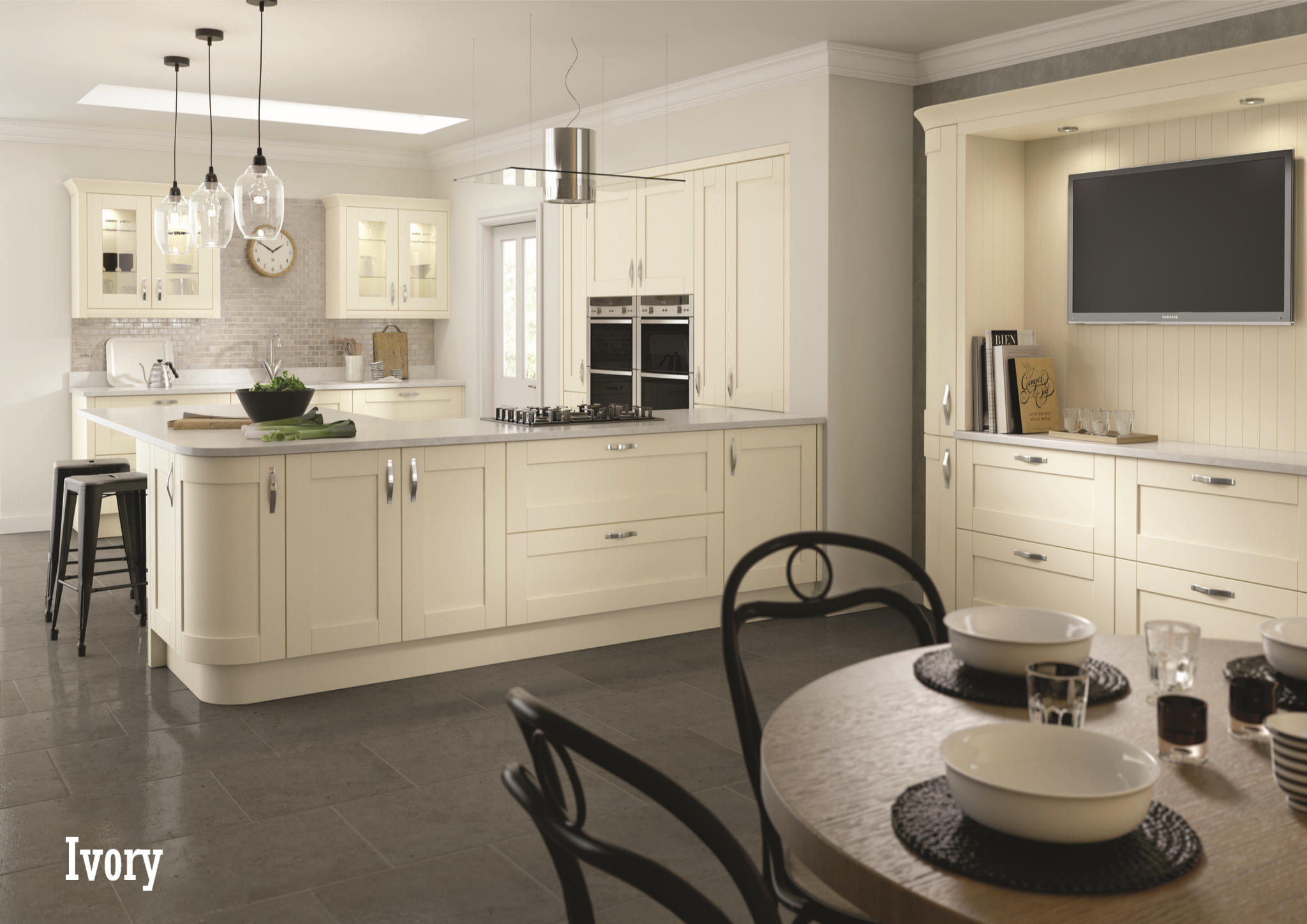 Shaker Kitchen Door - Chantilly Range - Ivory - Aspin Collins