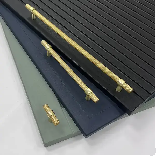 Knurled T-Bar Handle | Miami | Modern Cabinet Handle in Mocha, Black & Gold | Aspin Collins