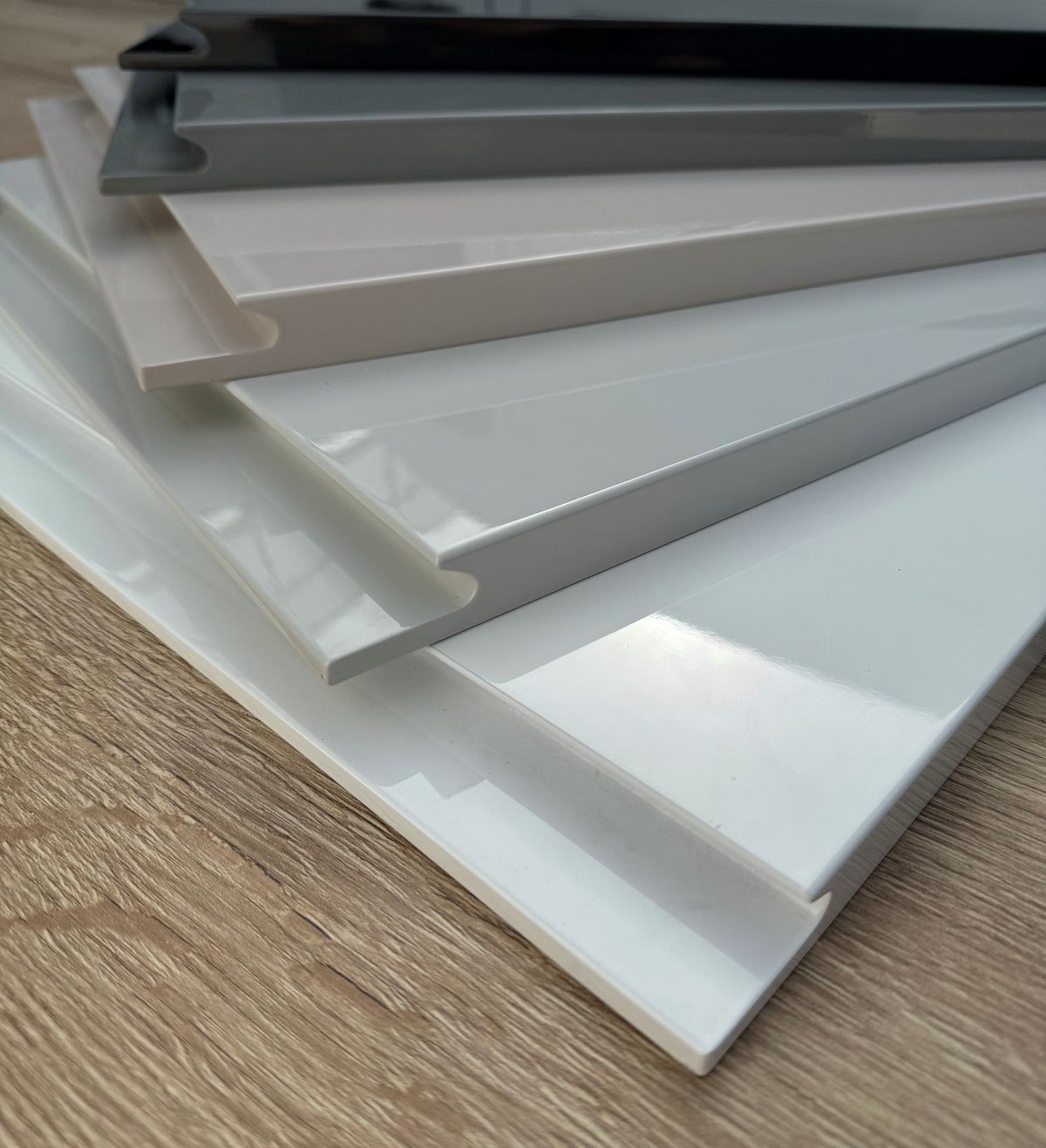 Cashmere High-Gloss Handleless Kitchen Door | Levana | Aspin Collins