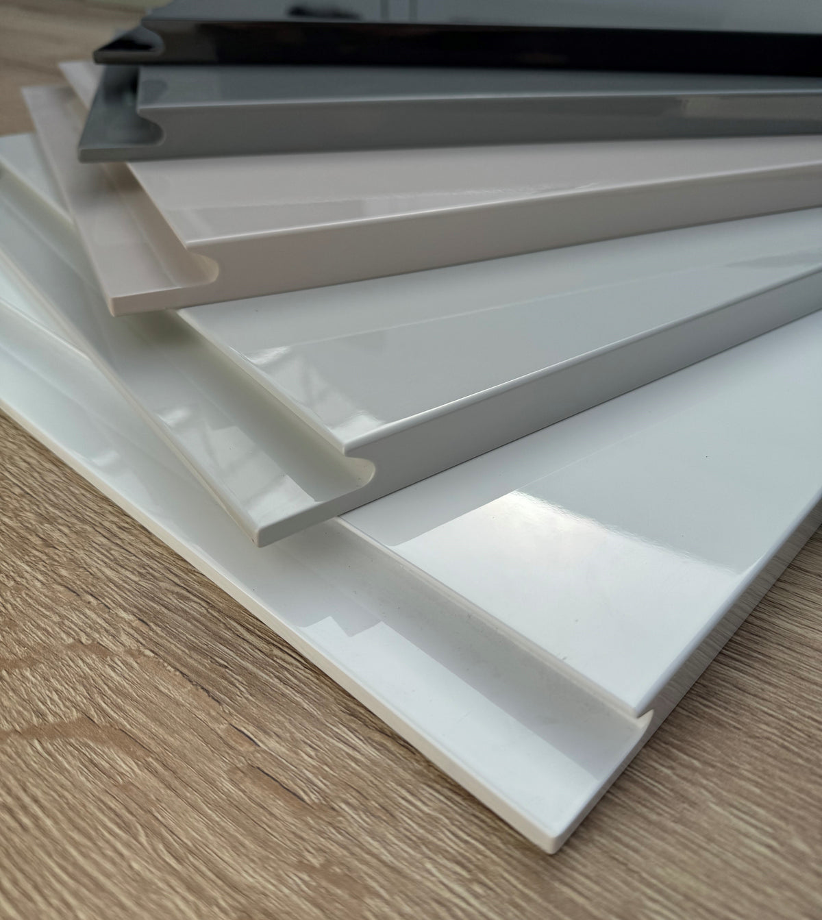 Cashmere High-Gloss Handleless Kitchen Door | Levana | Aspin Collins