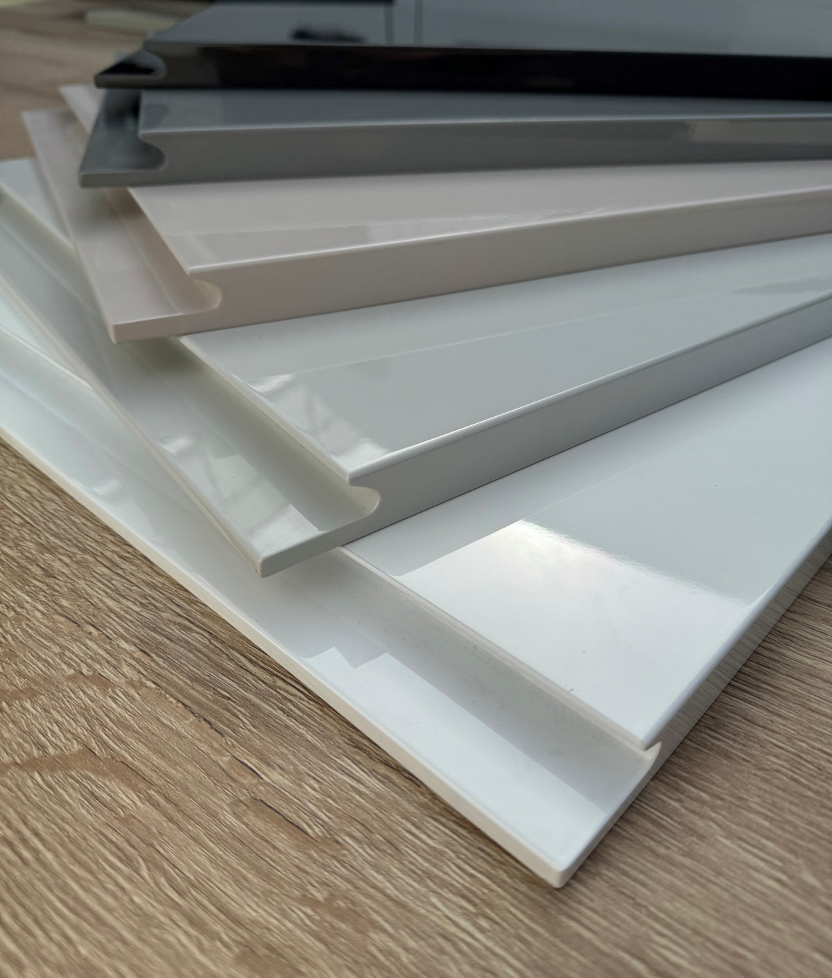 Cashmere High-Gloss Handleless Kitchen Door | Levana | Aspin Collins