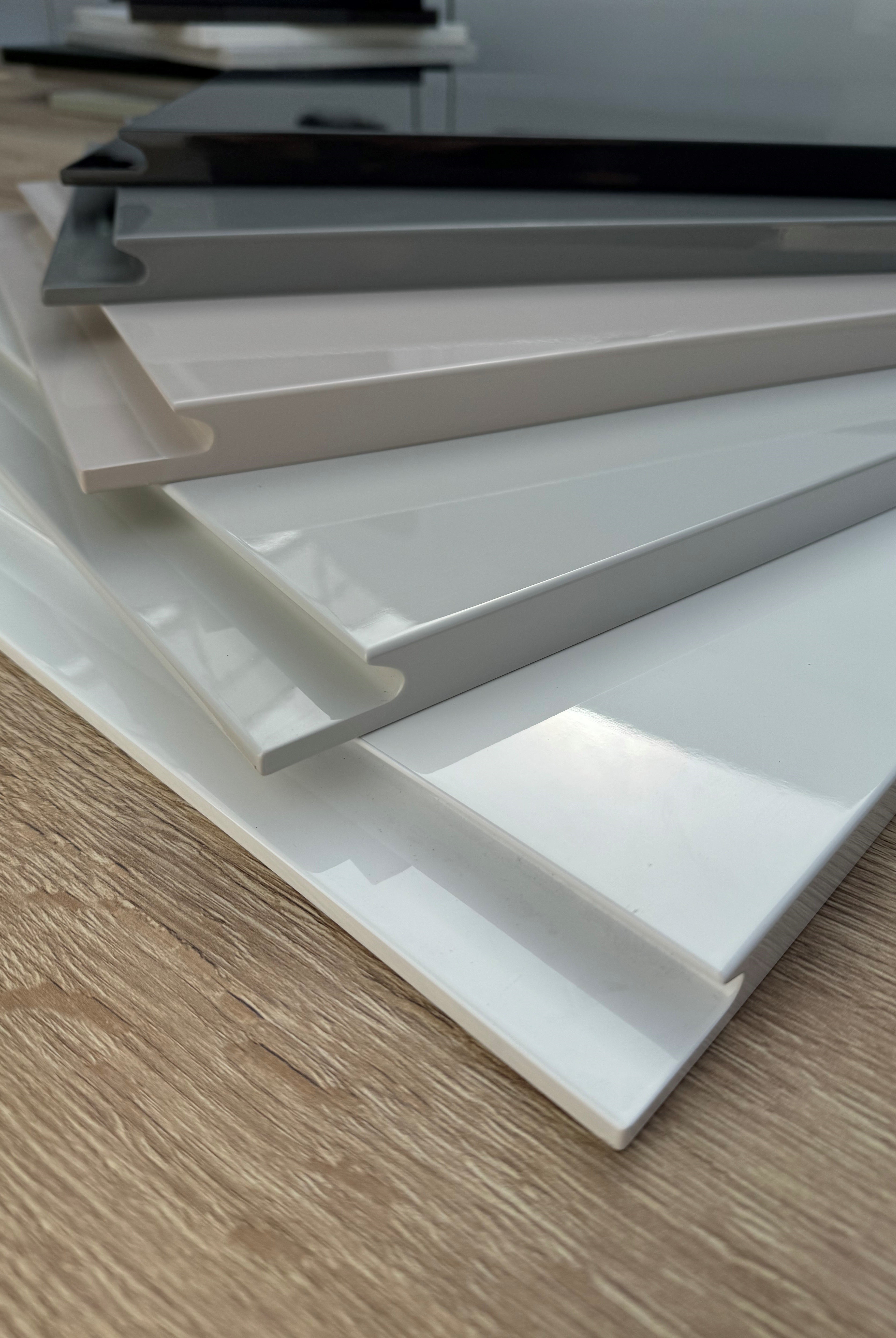 Cashmere High-Gloss Handleless Kitchen Door | Levana | Aspin Collins