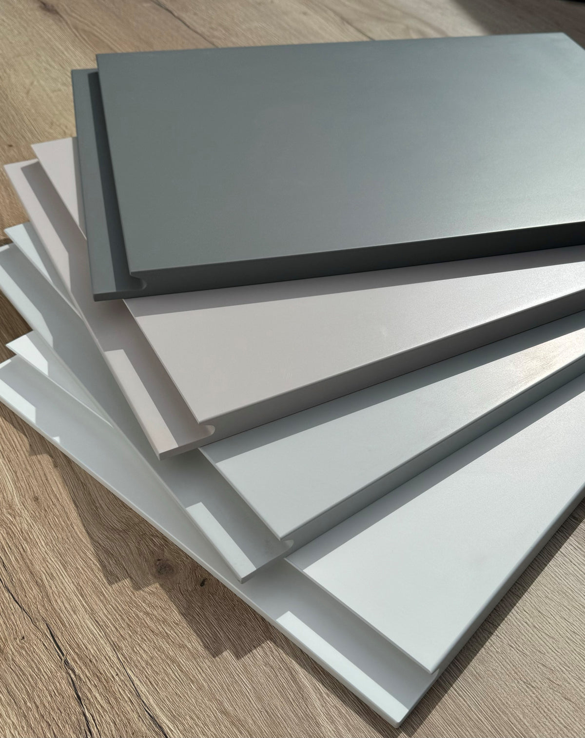 Cashmere Matt Handleless Kitchen Door | Levana | Aspin Collins