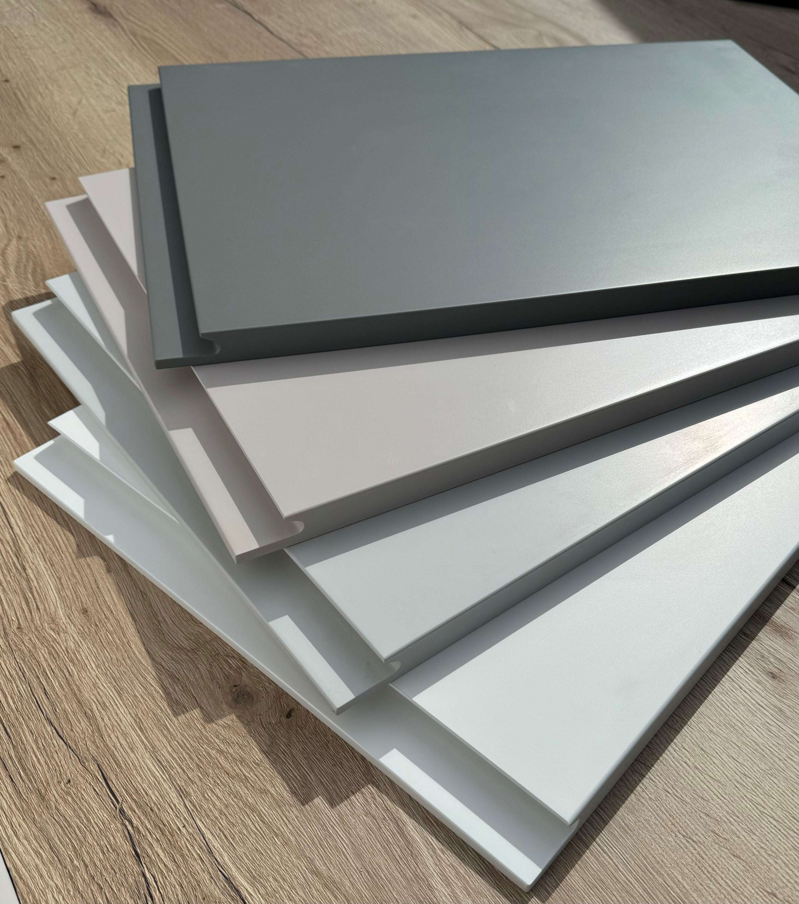 Cashmere Matt Handleless Kitchen Door | Levana | Aspin Collins