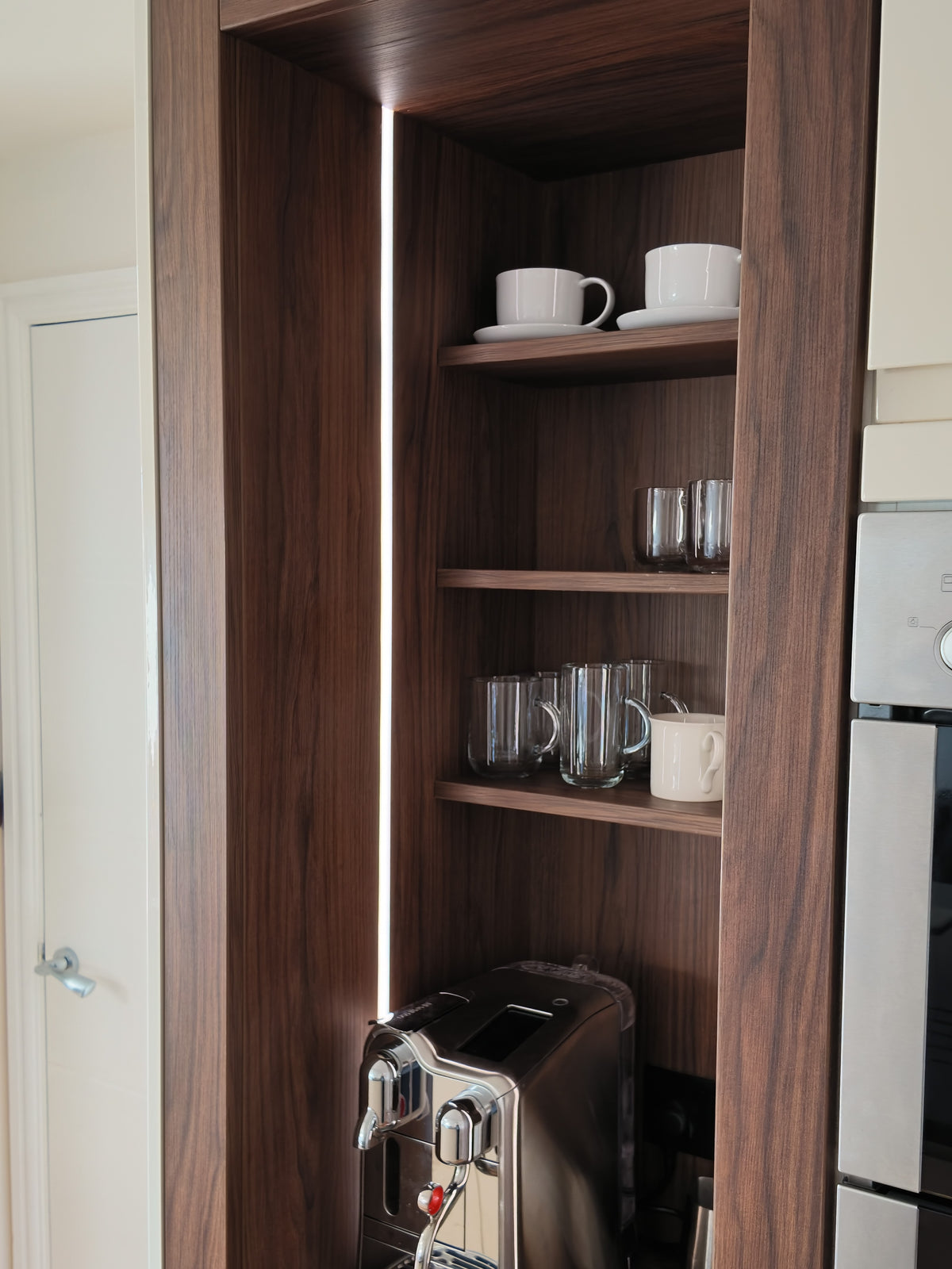 The Portofino Coffee Bar — Slide-In Coffee Station for Larder Cabinets