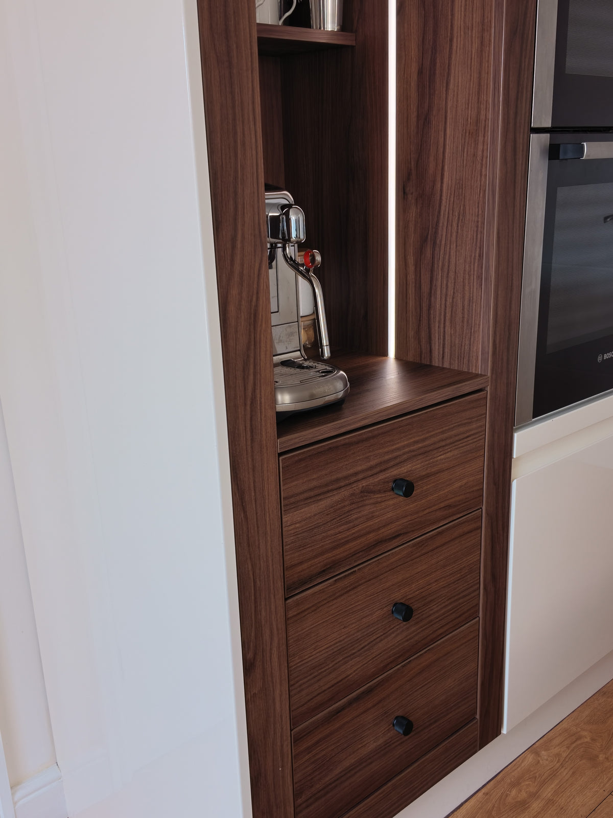 The Portofino Coffee Bar — Slide-In Coffee Station for Larder Cabinets