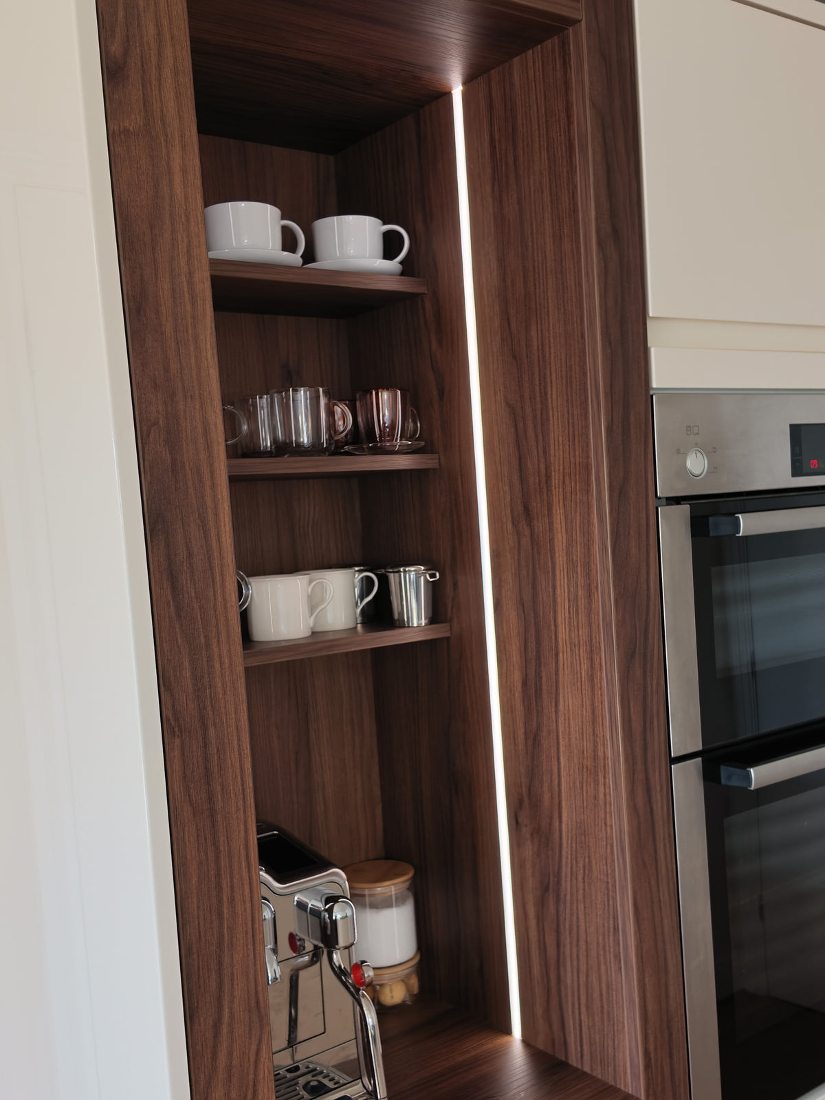 The Portofino Coffee Bar — Slide-In Coffee Station for Larder Cabinets