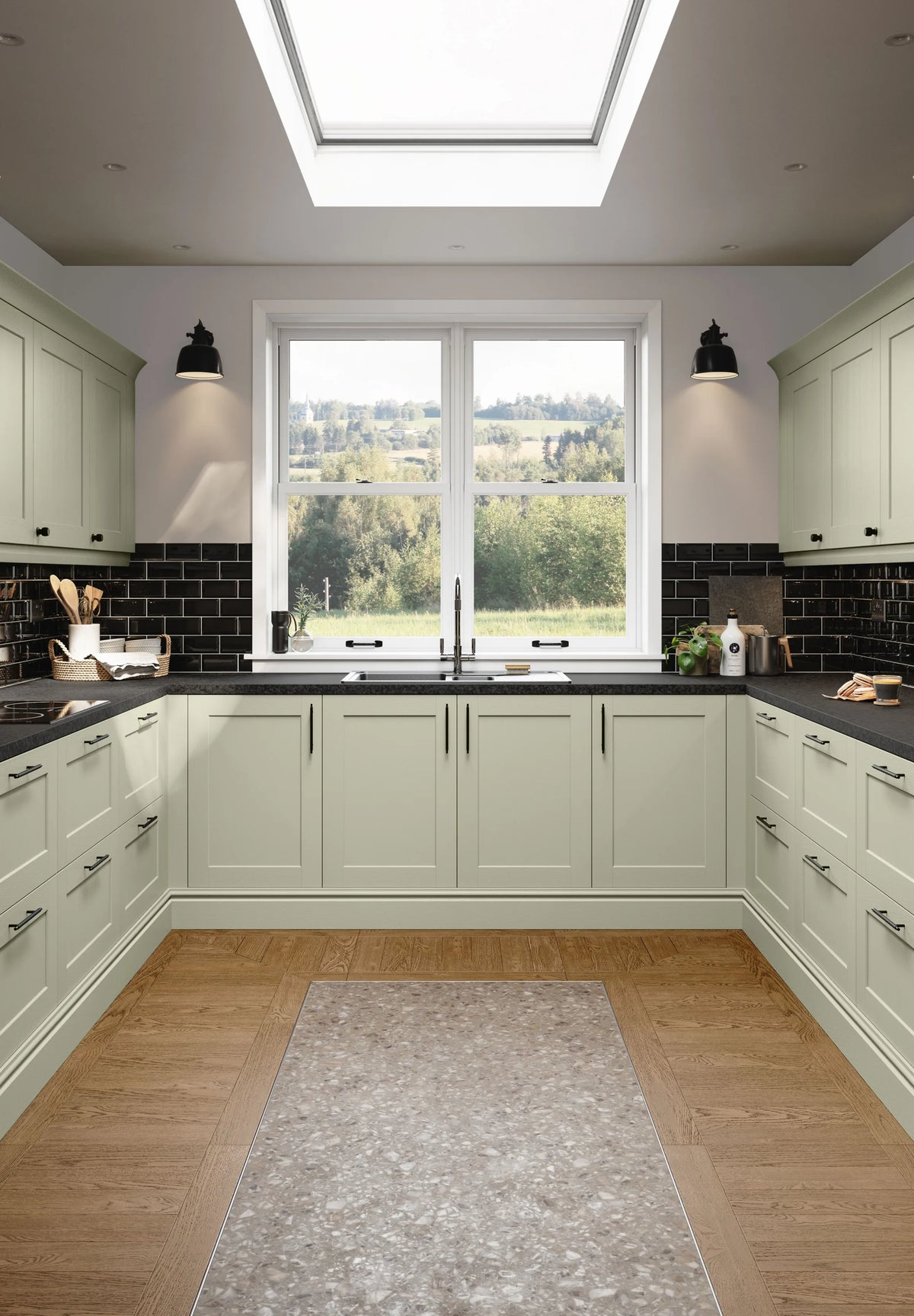 Sage Green | Slim Frame Shaker Kitchen Doors | Aspin Collins