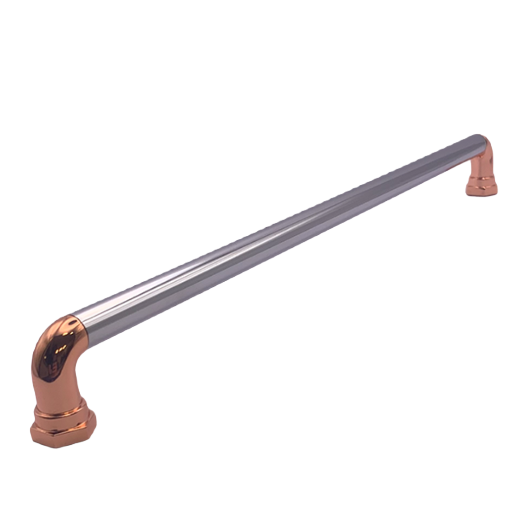 Copper & Chrome Pull Bar Handle | Dawn | Modern Cabinet & Drawer Handle | Aspin Collins