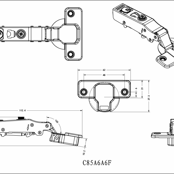 DTC 110° Hinge | Soft Close & Non-Soft Close Cabinet Hinge | Aspin Collins
