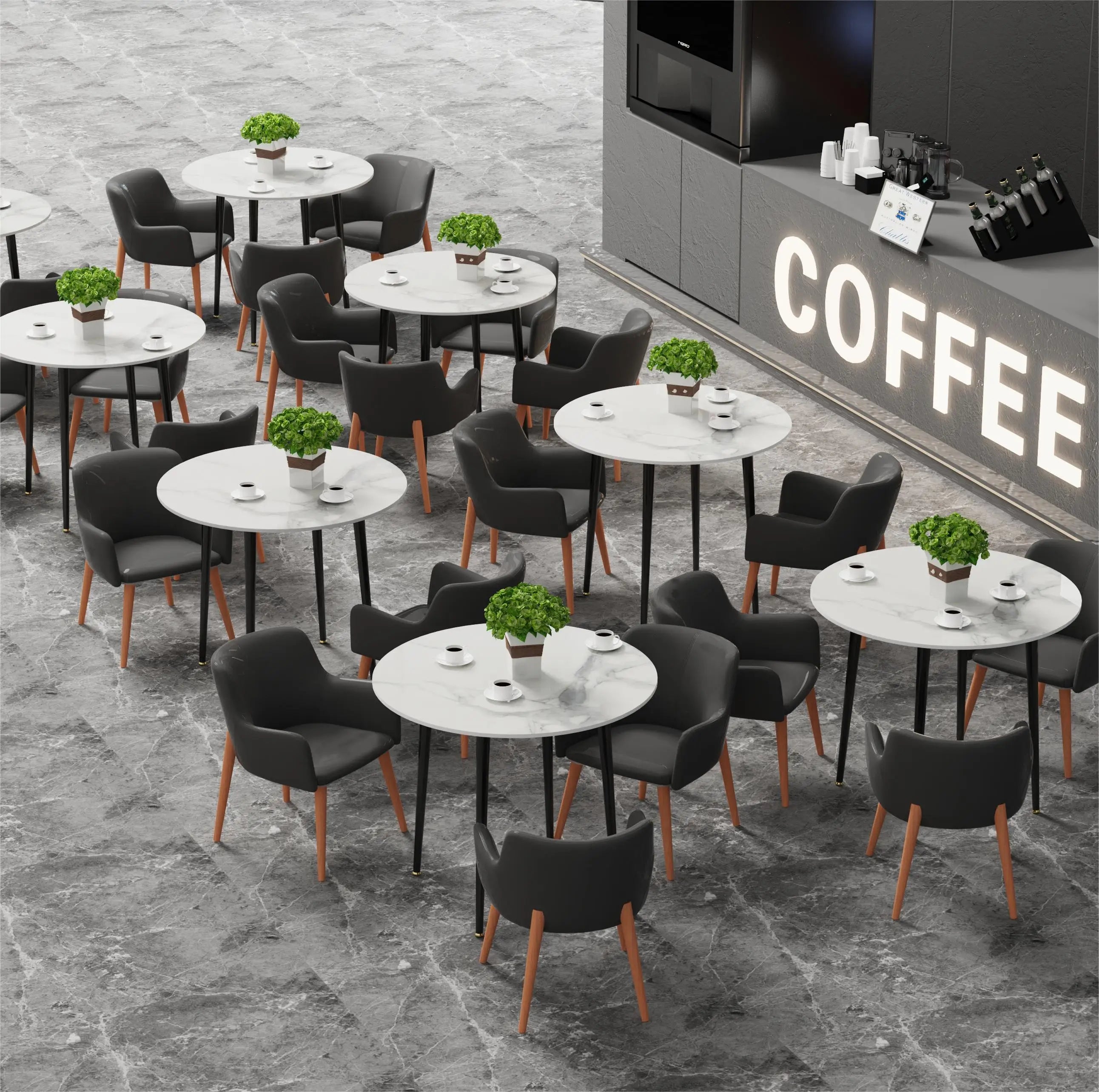 Modern Round Marble Dining Table – 80cm | Aspin Collins