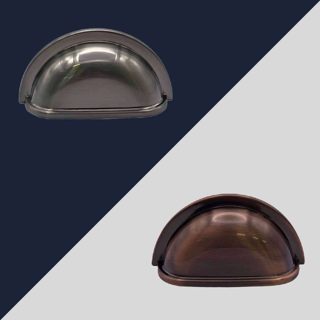 Dome Cup Handle – Fairmont | Vintage Brass Cupboard Pull | Aspin Collins